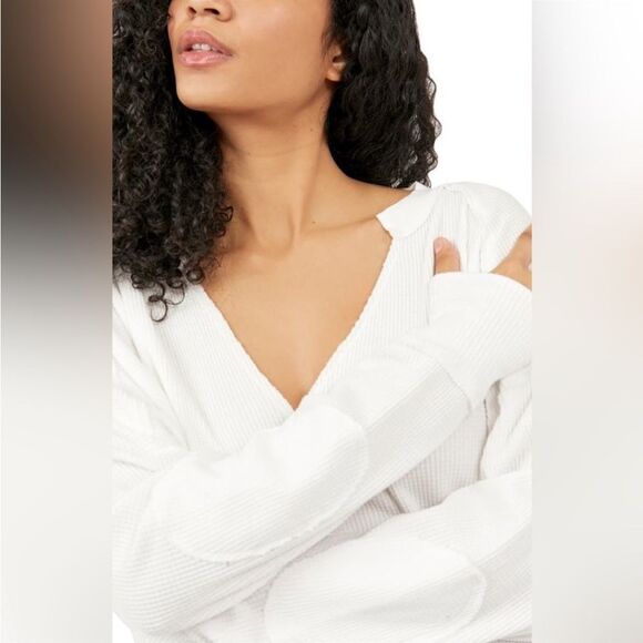 Free People Owen Thermal Knit Top In White - Picture 5 of 5